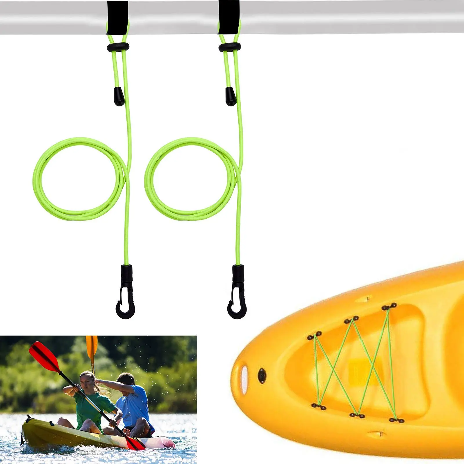 2 Pieces Kayak Paddle Leash Cord Safety Lanyard Strap for Canoe Paddle Fishing Rod Sturdy Easily Install Lightweight Adjustable