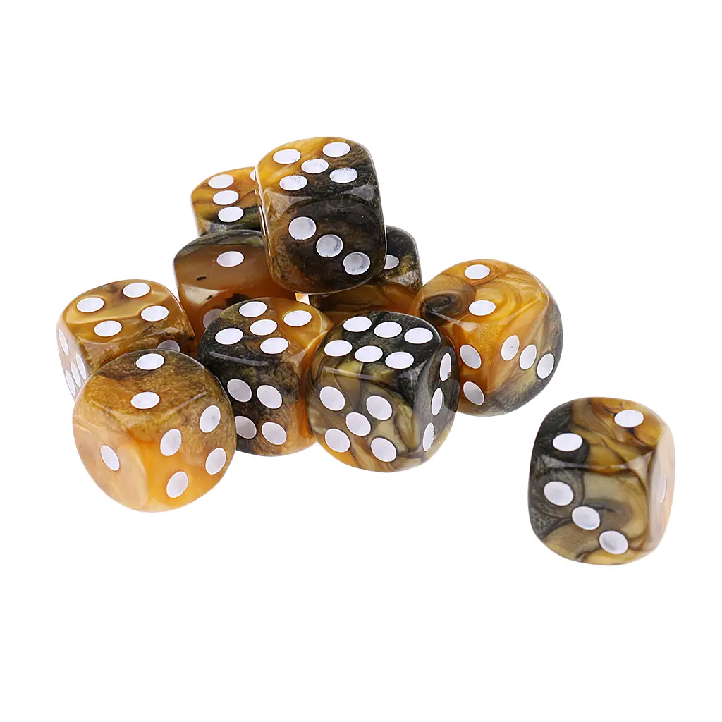 10x D6 Six Sided Table Game Dice 16mm for Gaming Dice