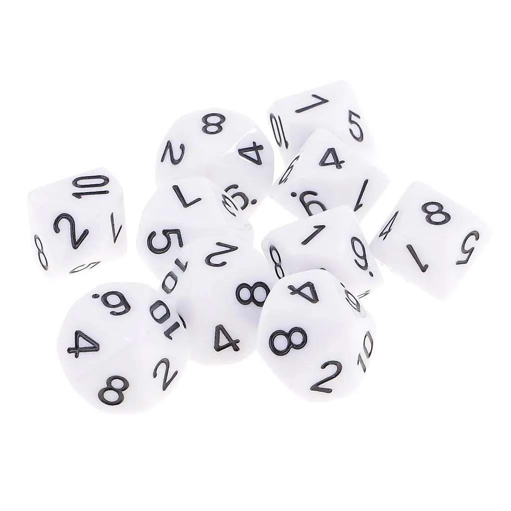 10pcs Polyhedral Role Playing Game Dice Set for DND MTG & Tabletop Games Multi-Colored Opaque Numbered Dice for Dungeons