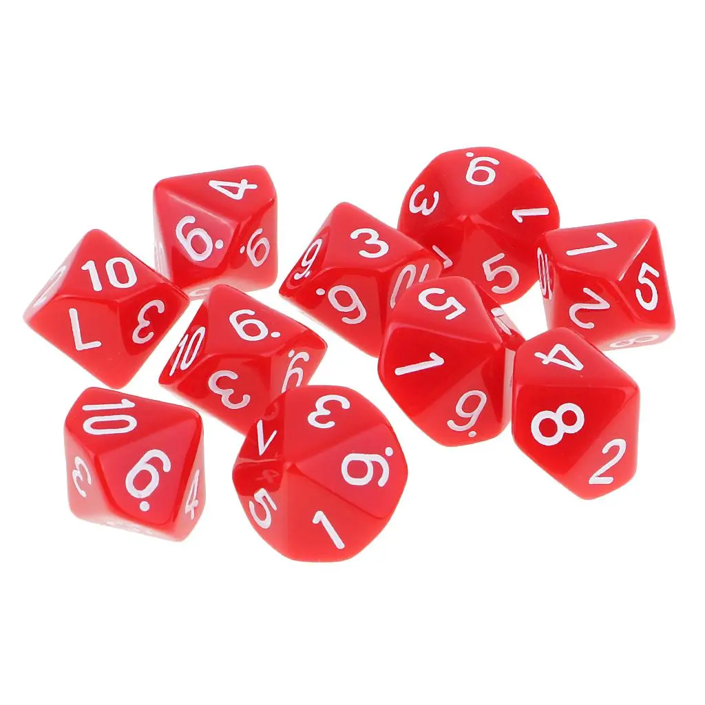 10pcs Polyhedral Role Playing Game Dice Set for DND MTG & Tabletop Games Multi-Colored Opaque Numbered Dice for Dungeons
