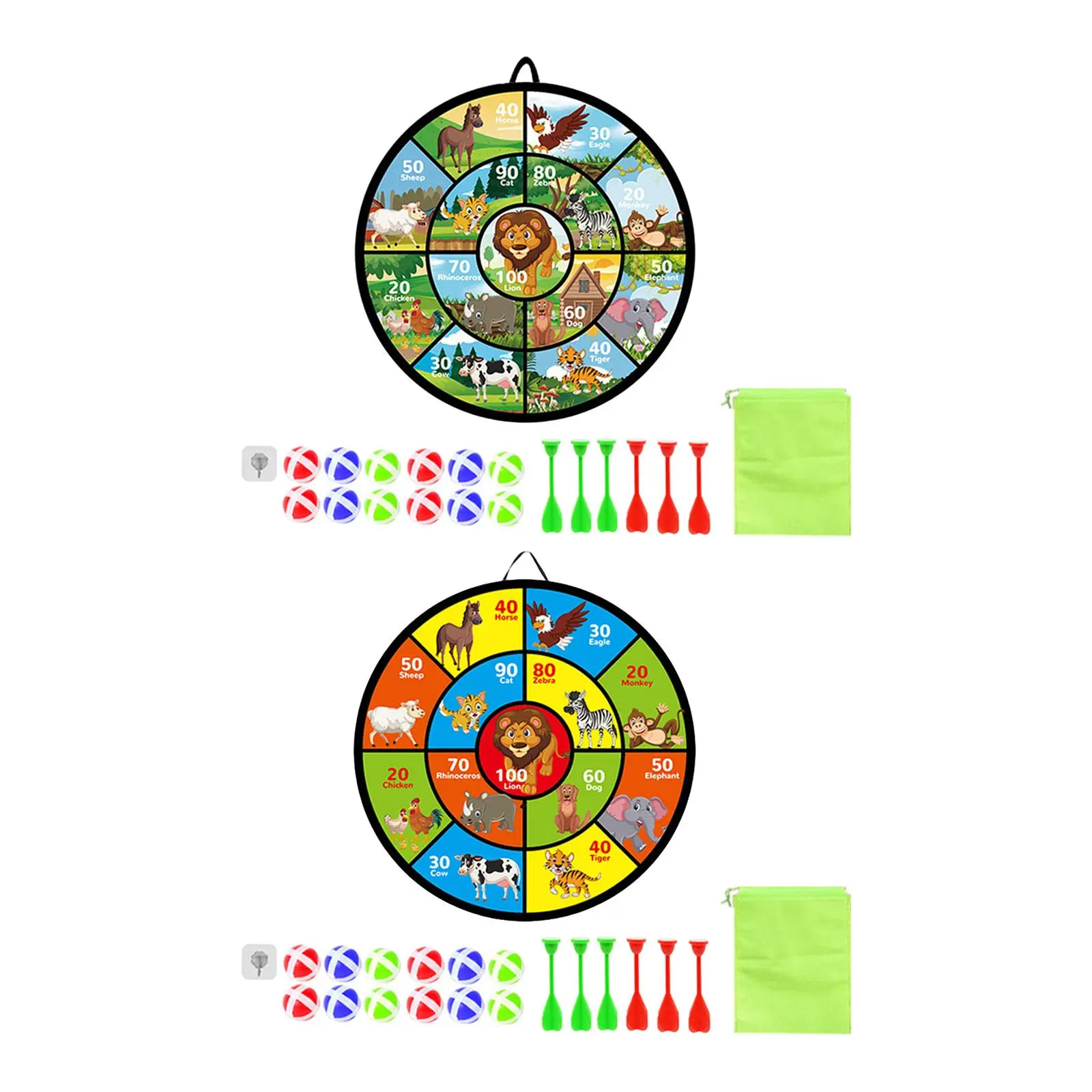 Dart Board for Kids Animal Theme Dart Games Dart Plate Dartboard Game Set 29" Target Board with 12 Sticky Balls Throwing Game
