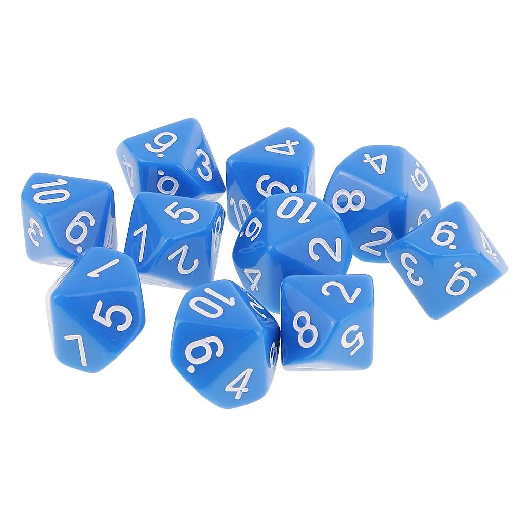 10pcs Polyhedral Role Playing Game Dice Set for DND MTG & Tabletop Games Multi-Colored Opaque Numbered Dice for Dungeons