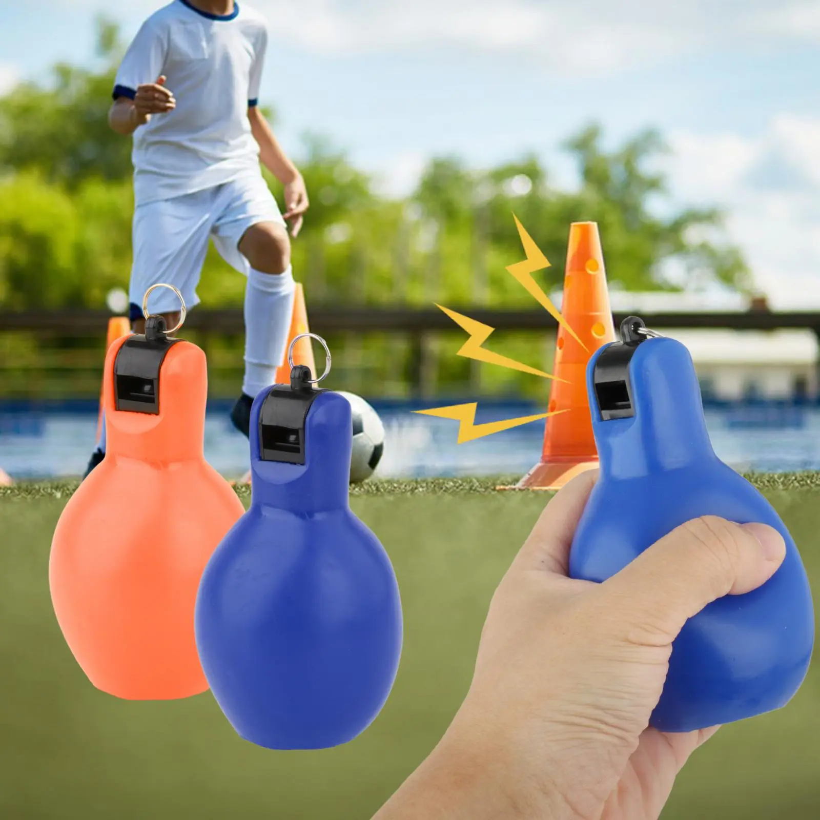 2 PCS Loud Hand Squeeze Whistle Ultra-Portable Coach Whistle for Sports Training Activities High-Pitched Emergency Whistle