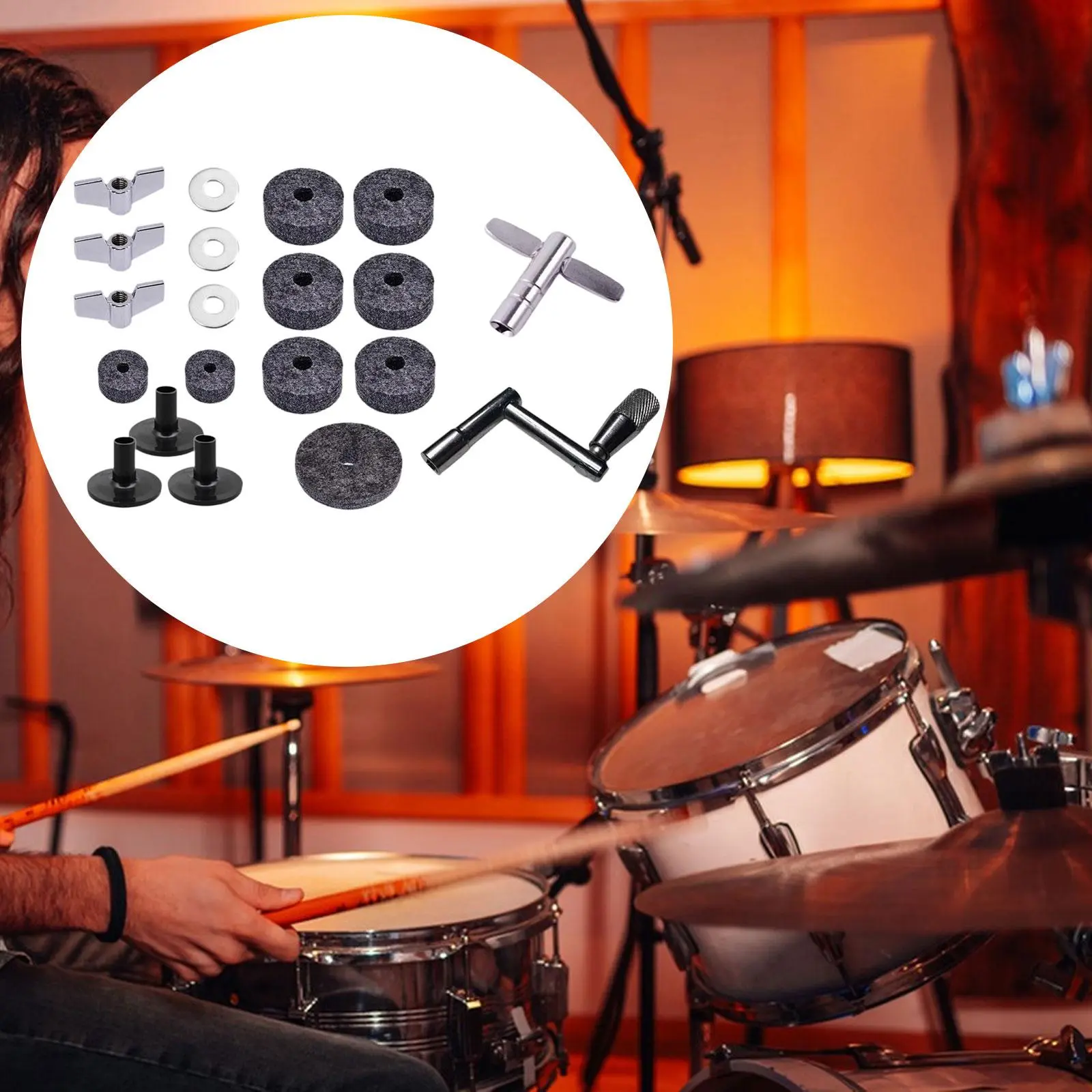 Equipment Cymbal Felts Washers Percussion Instruments, Cymbal Washer, Drum Replacement Parts Accs, for Performer Musician