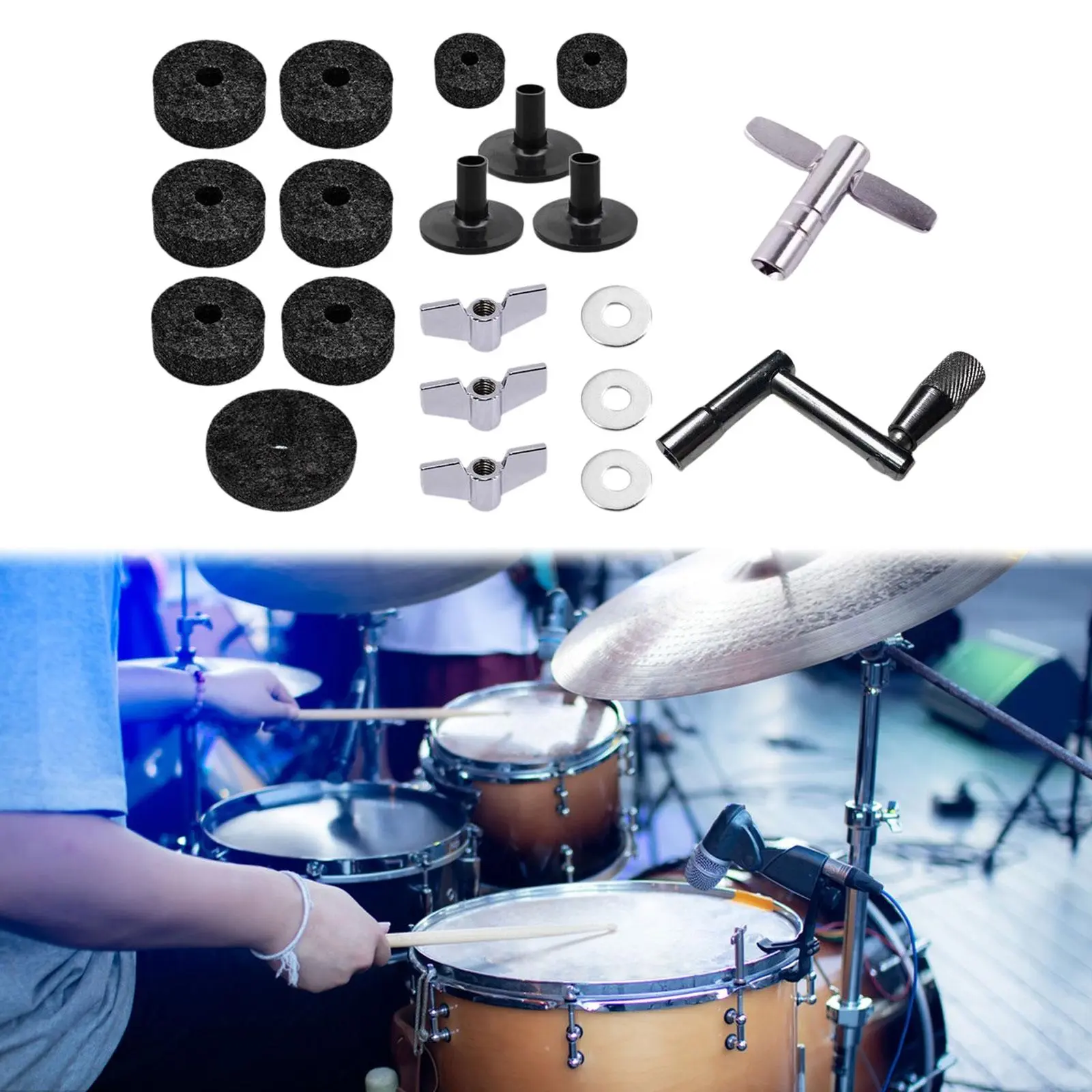 Equipment Cymbal Felts Washers Percussion Instruments, Cymbal Washer, Drum Replacement Parts Accs, for Performer Musician