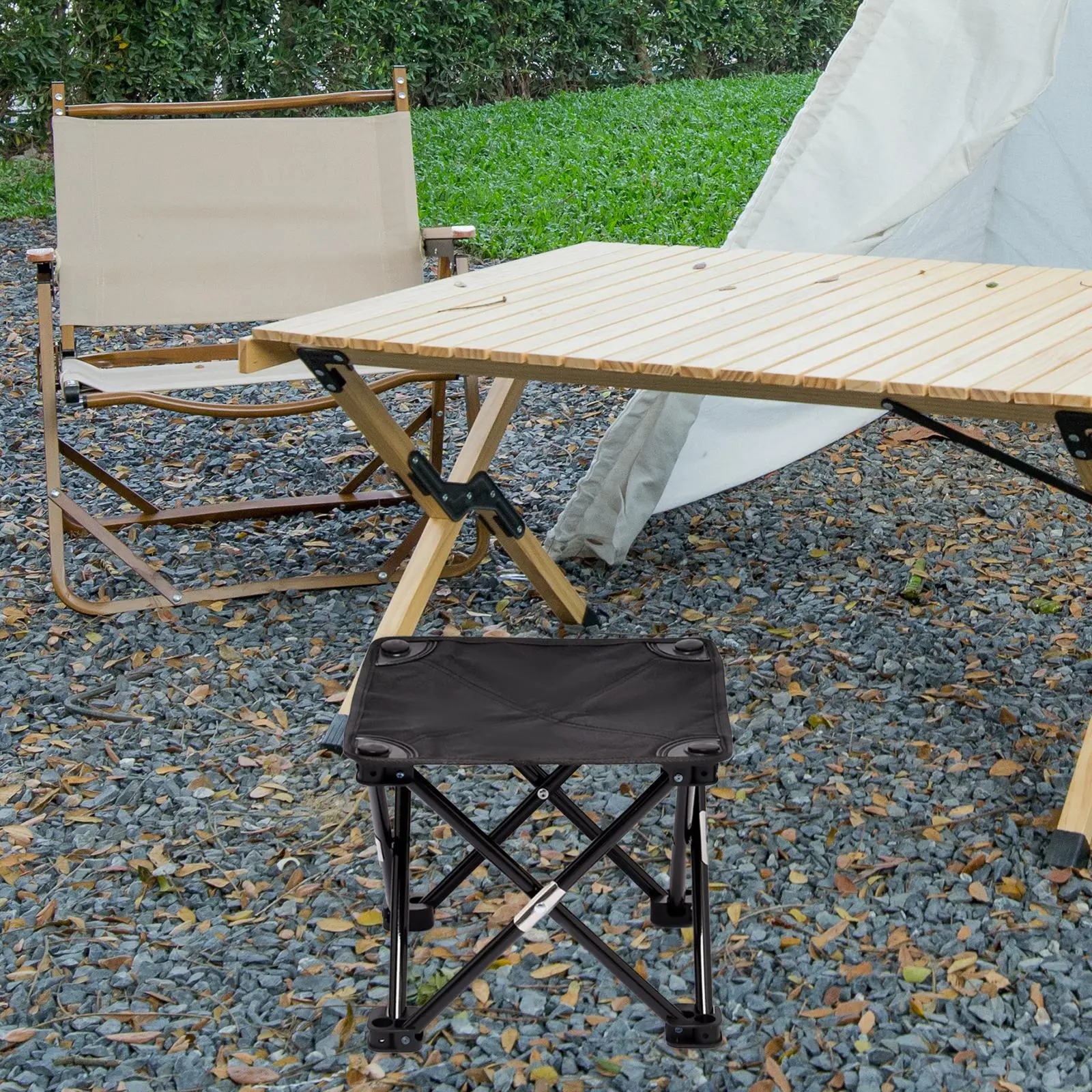Foldable Footstool Chair Footrest Saddle Chair Portable Camp Stool for Traveling Walking Hiking Picnic Backpacking Lounge