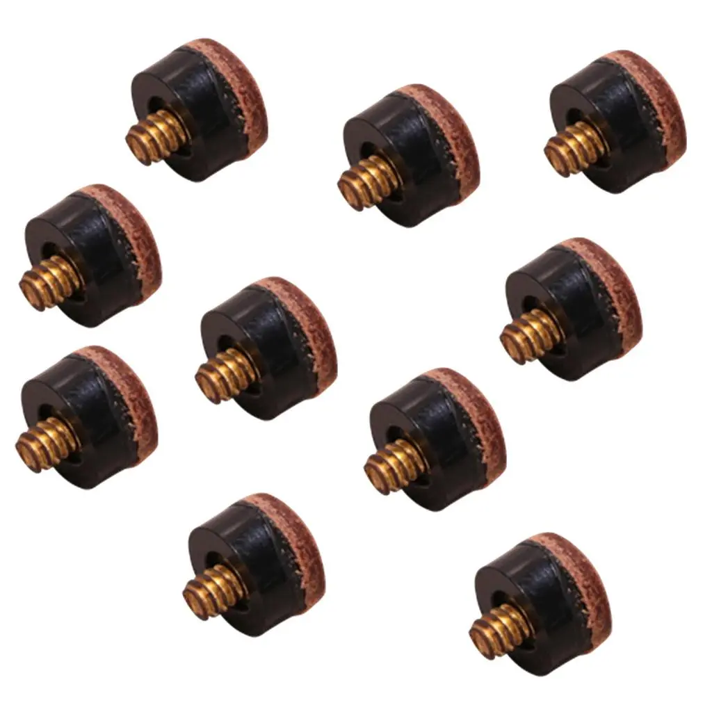 10Pcs 12mm Billiards Screw On Pool Cue Stick Replacement Repair Tips Accessory for Quick Easy Pool Cue Repair and Replacement