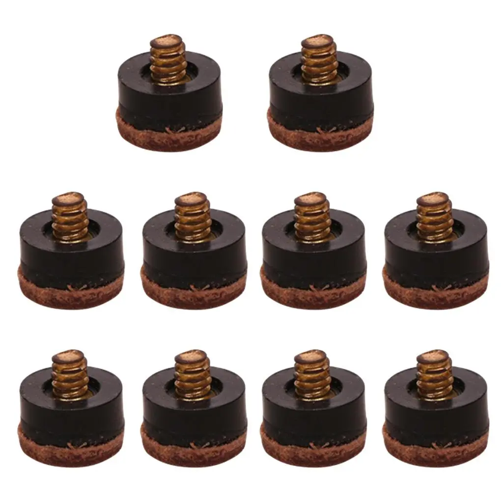 10Pcs 12mm Billiards Screw On Pool Cue Stick Replacement Repair Tips Accessory for Quick Easy Pool Cue Repair and Replacement