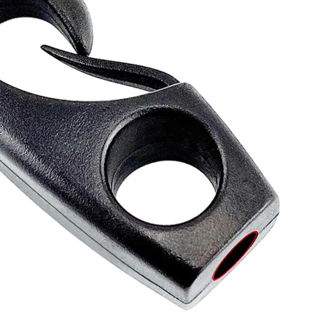 10pcs Black Heavy Duty Reusable Nylon Bungee Hooks with Shock Cord Elastic Boat Marine Rope Hooks for Camping Cargo Truck