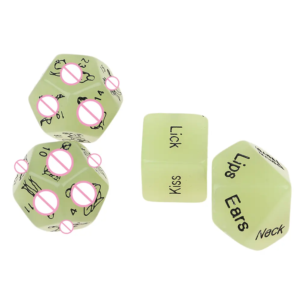 4Pcs Position Dice D12 D10 D6 for Glow Night Play Toy