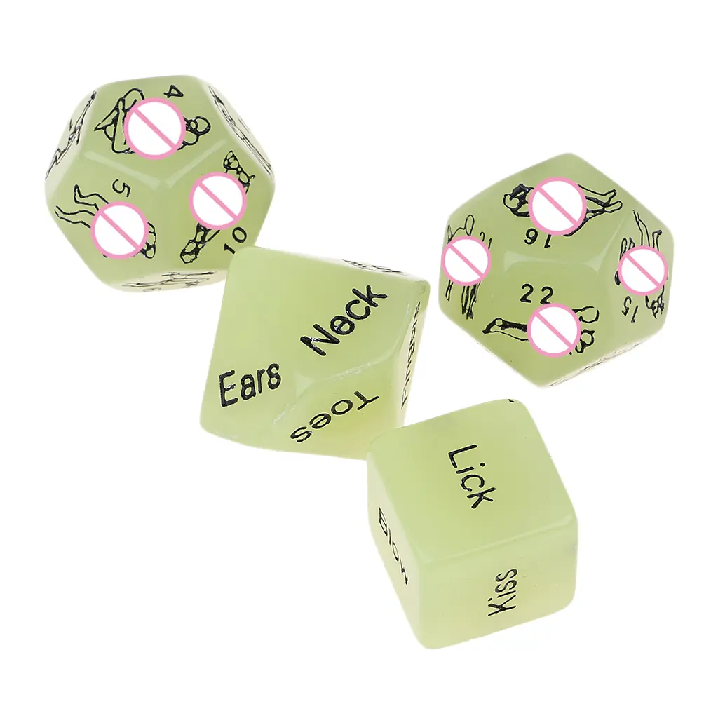4Pcs Position Dice D12 D10 D6 for Glow Night Play Toy