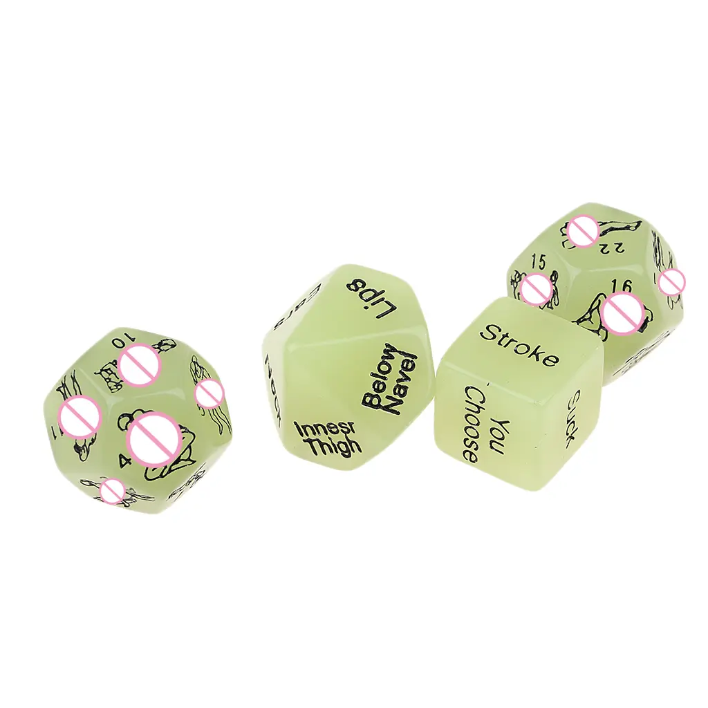 4Pcs Position Dice D12 D10 D6 for Glow Night Play Toy