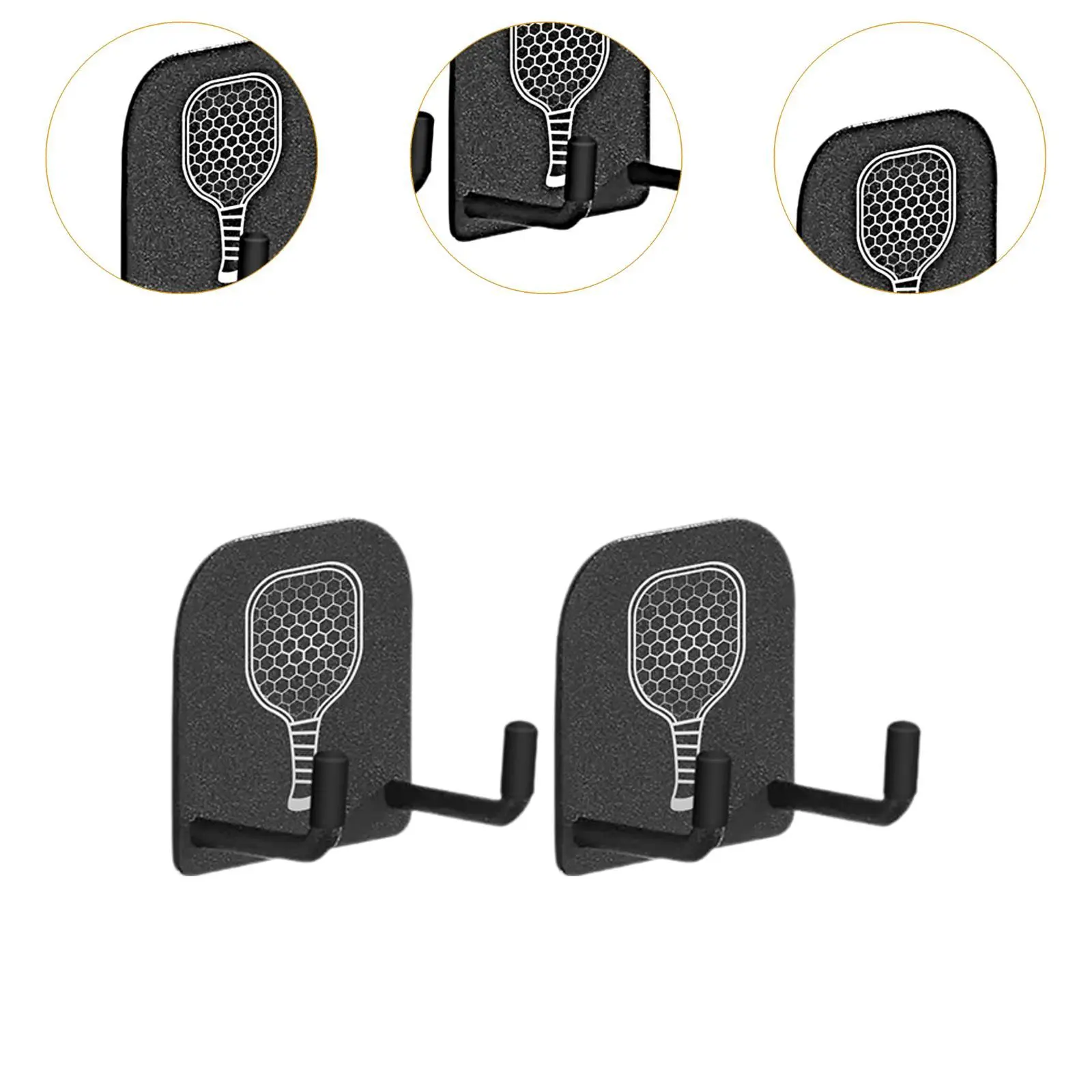 2Pcs Pickleball Paddle Rack Holds Clip Stainless Steel Pickleball Fence Hooks for Bags Workouts Bedroom Sport Court Cabinet