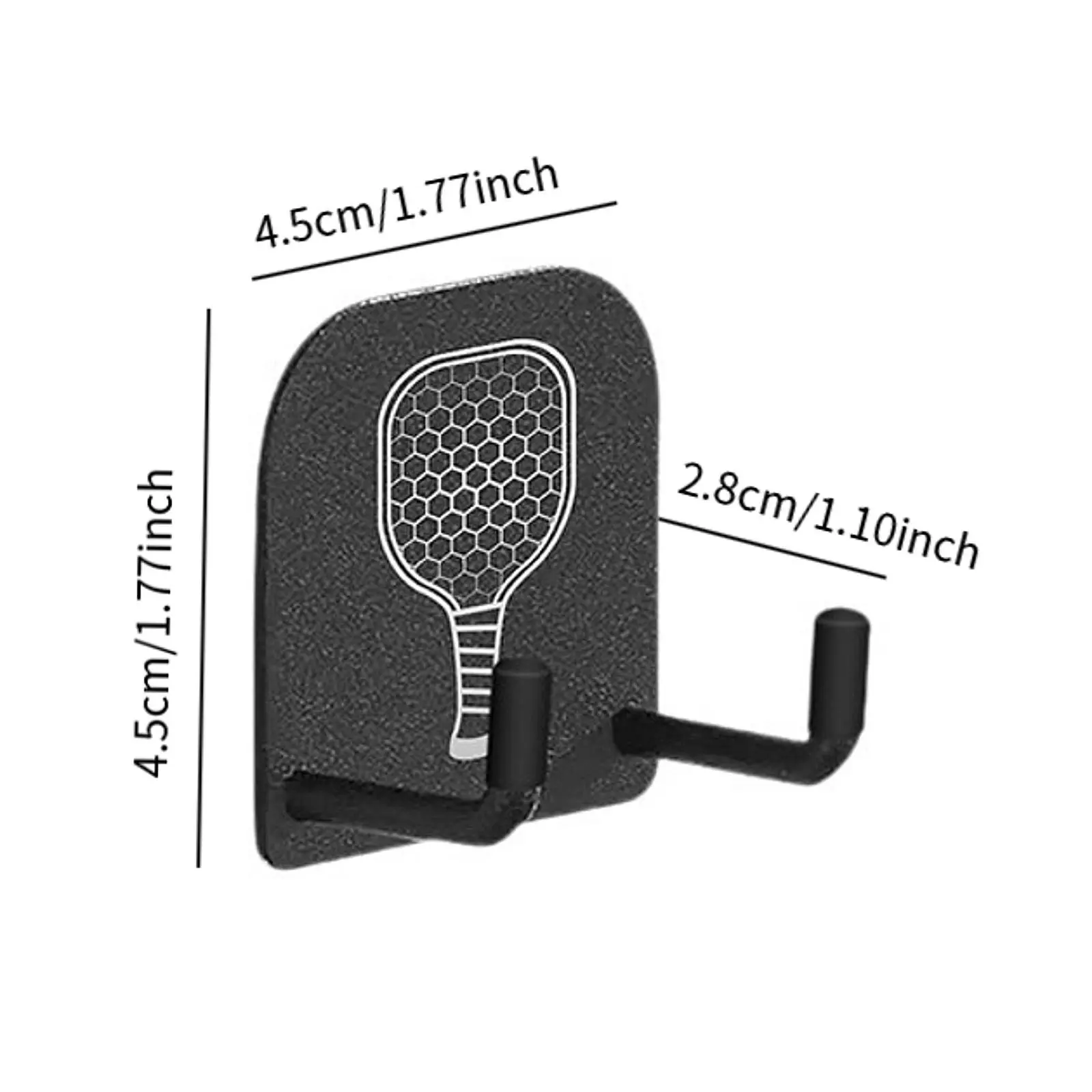 2Pcs Pickleball Paddle Rack Holds Clip Stainless Steel Pickleball Fence Hooks for Bags Workouts Bedroom Sport Court Cabinet