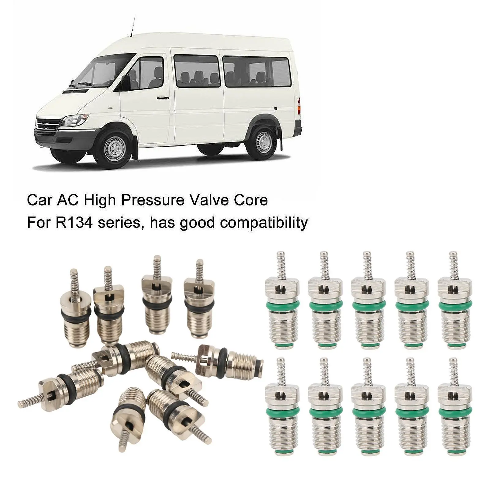 10Pcs Car Air Conditioning Valve Core Accessory ,Repair Spare Parts, Universal Automotive AC Valve Kit