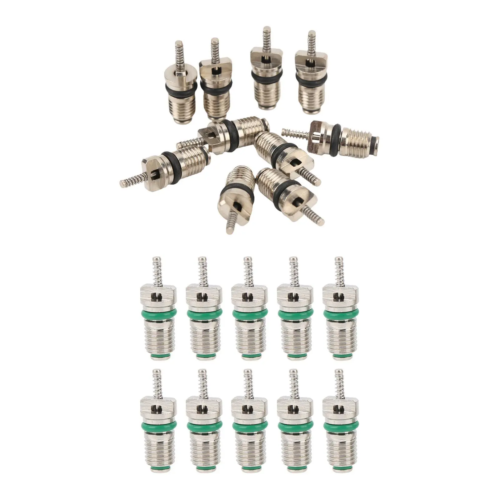 10Pcs Car Air Conditioning Valve Core Accessory ,Repair Spare Parts, Universal Automotive AC Valve Kit