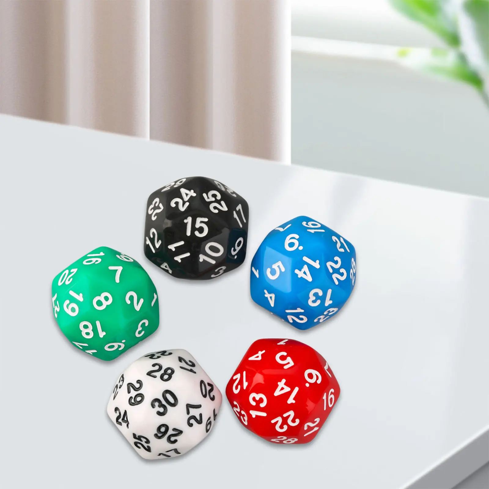 5pcs Polyhedral Dices 30 Sided Dice Set Translucent Colors Dices Role Playing Games Dices Party Favors Math Teaching Toys