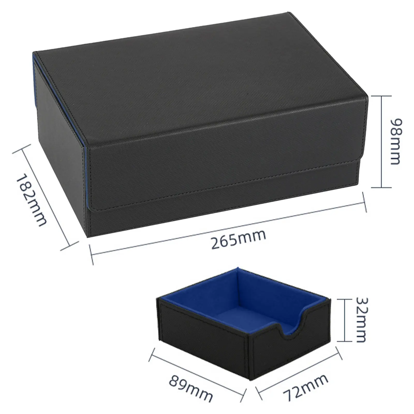 Card Game Deck Storage Box Dual Compartments Multiple Uses Multifunctional Holds 400 Organization 265x182x98mm Trading Card Case