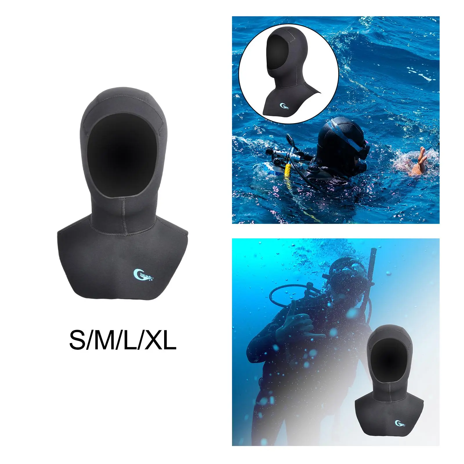 Diving Hood 5MM Neoprene Wetsuit Dive Hood for Men Women Dive Cap Surfing Thermal Hood for Water Sports