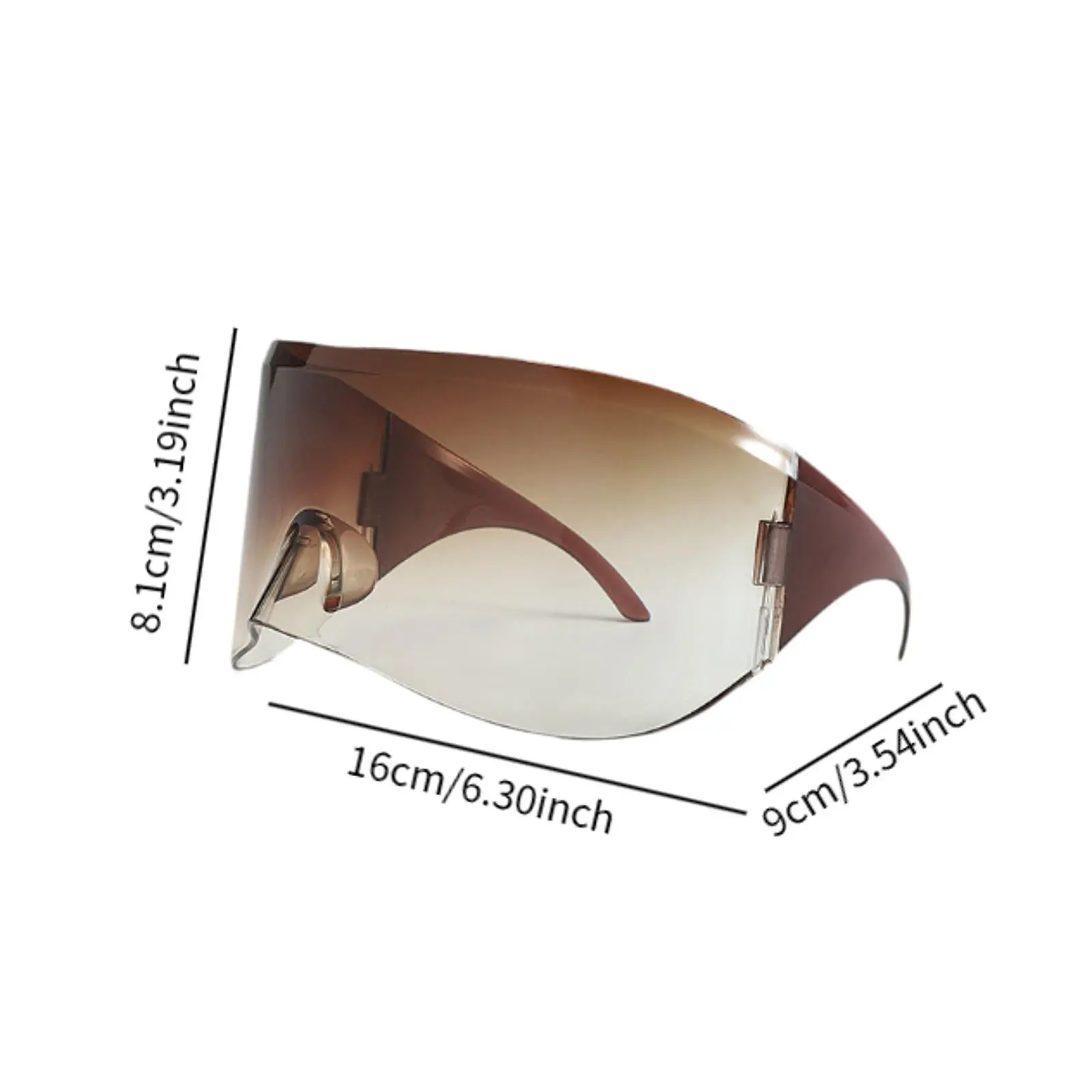 Sun Glasses Fashion Y2K Windproof Frameless Eye Glasses Trendy Cyberpunk Eyewear for Adults Men Women Running Hiking Cycling