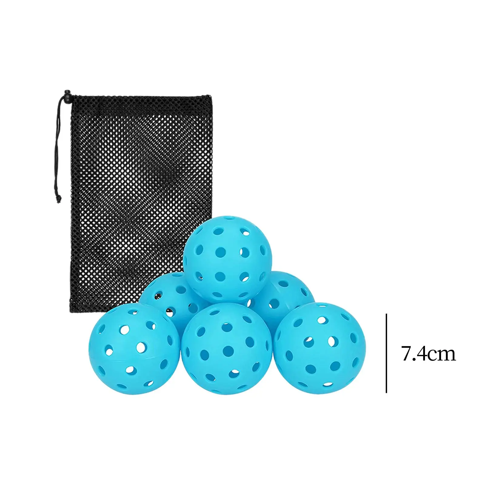 6Pcs Pickleball Balls High Elastic 74mm Professional Official Size Ball for Training Tournament Play Adult Practice Outdoor