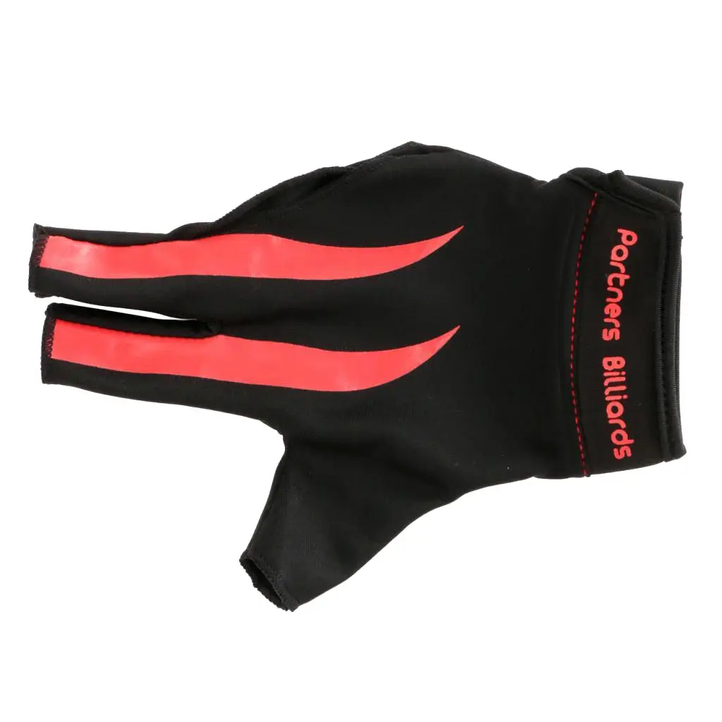 1Pcs Three Fingers Full-Finger Snooker High Quality Pool Cue Billiard Glove for Right Hand 21cm Yellow Black/Red Black