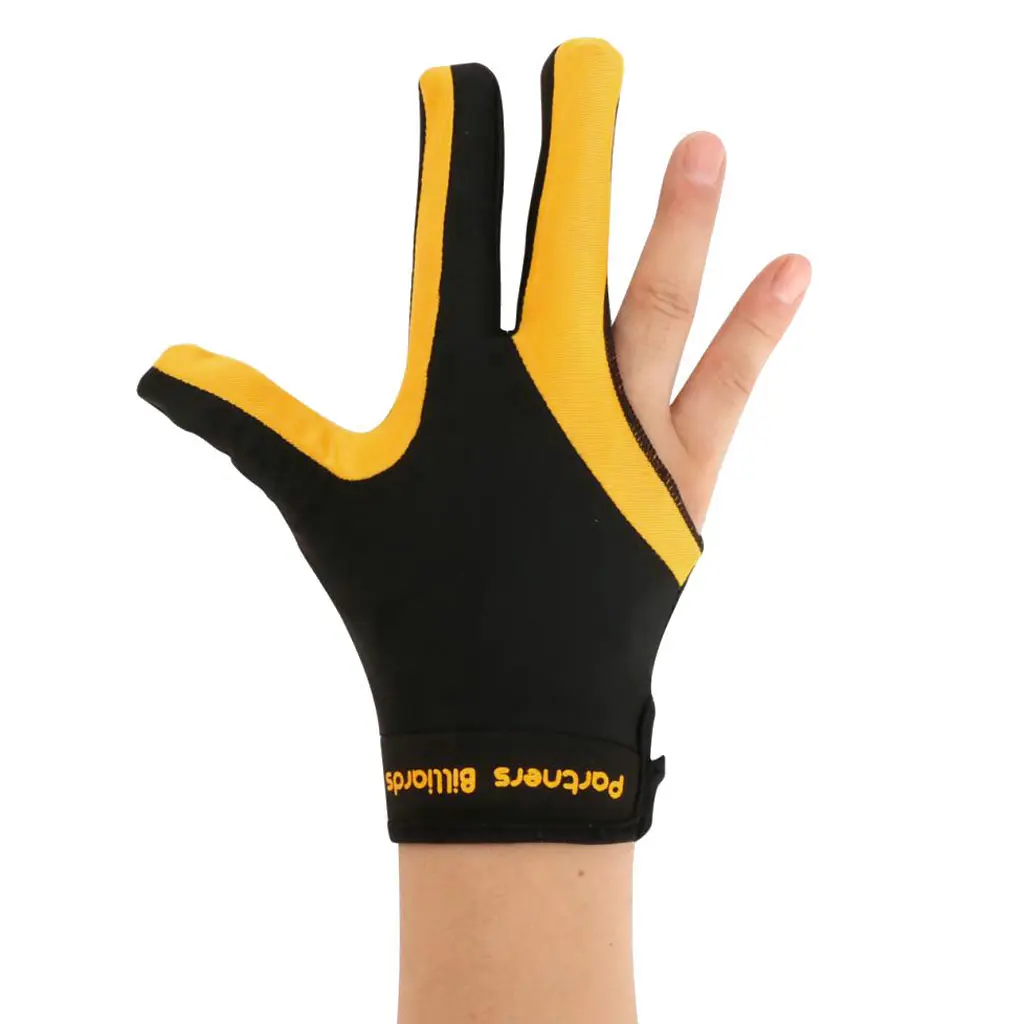 1Pcs Three Fingers Full-Finger Snooker High Quality Pool Cue Billiard Glove for Right Hand 21cm Yellow Black/Red Black