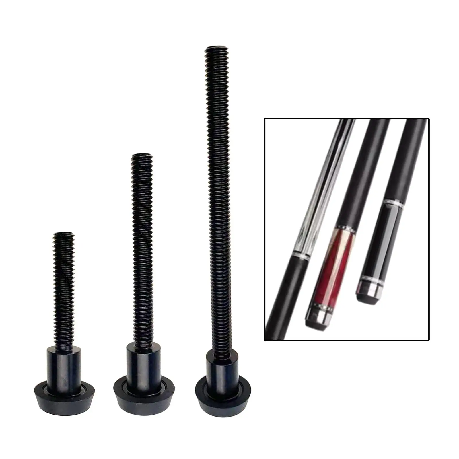 Billiard Cue Extension Bumper Playing Clubs Billiards Pool Cue Bottom Protectors Screw Plug Billiard Bottom Plug Protector Case