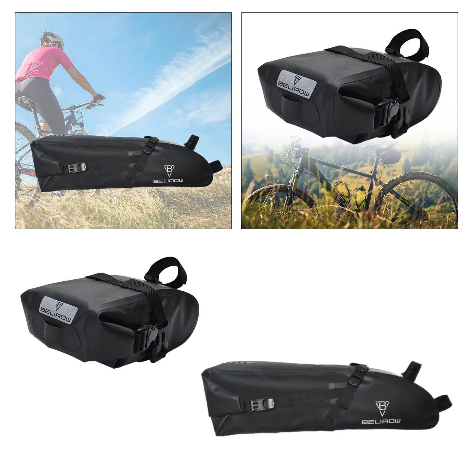 Bike Saddle Bag Cycling Seat Pouch with Quick Release Buckle Tail Bag Rainproof Easy to Install and Remove Bicycle Saddle Bag