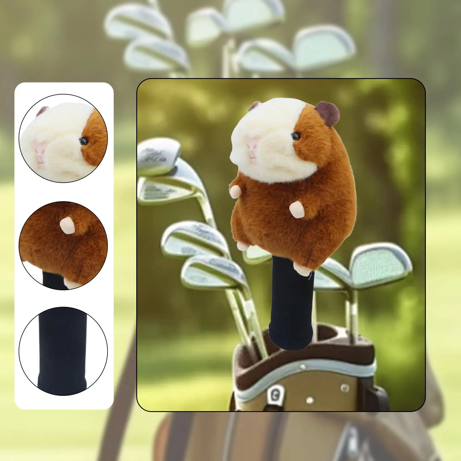 Fairway Wood Golf Club Headcover Capybara Cartoon Women Men Scratch Resistant Accessories Gift Cute Funny Soft Protection Sleeve