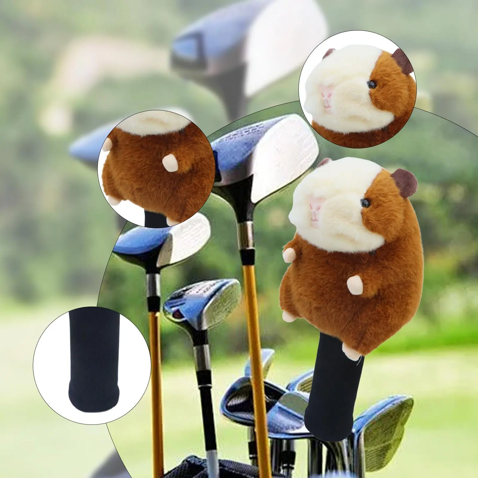 Fairway Wood Golf Club Headcover Capybara Cartoon Women Men Scratch Resistant Accessories Gift Cute Funny Soft Protection Sleeve