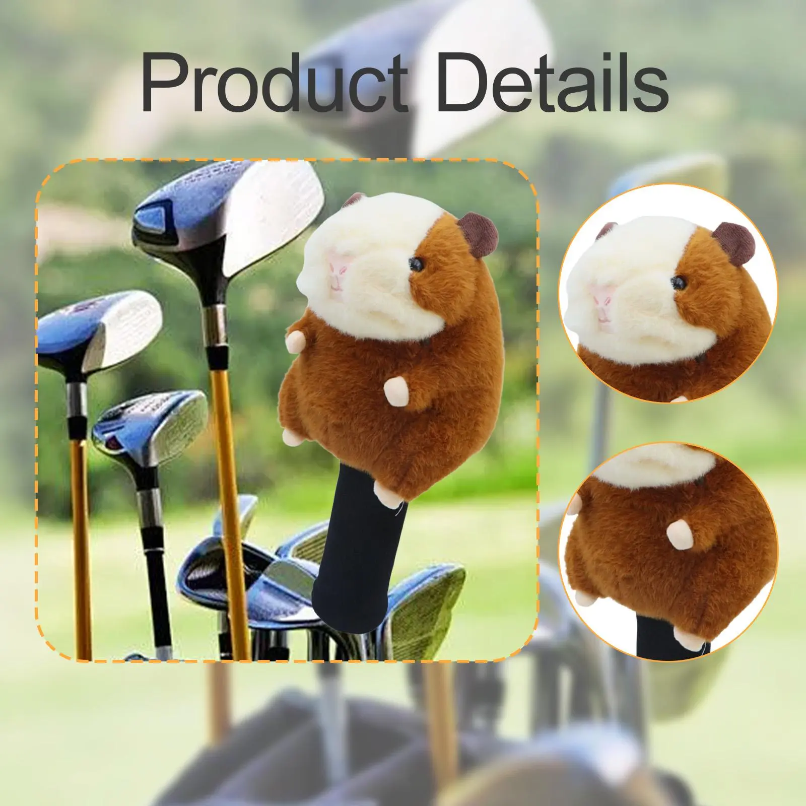 Fairway Wood Golf Club Headcover Capybara Cartoon Women Men Scratch Resistant Accessories Gift Cute Funny Soft Protection Sleeve