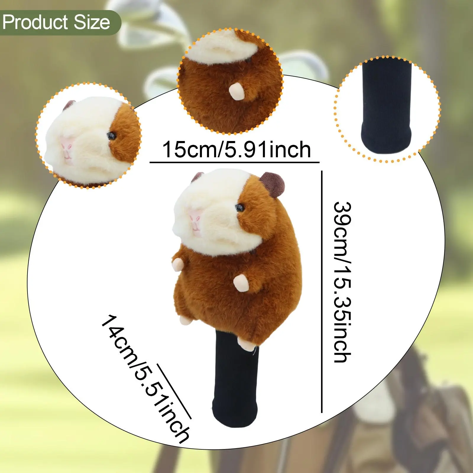 Fairway Wood Golf Club Headcover Capybara Cartoon Women Men Scratch Resistant Accessories Gift Cute Funny Soft Protection Sleeve