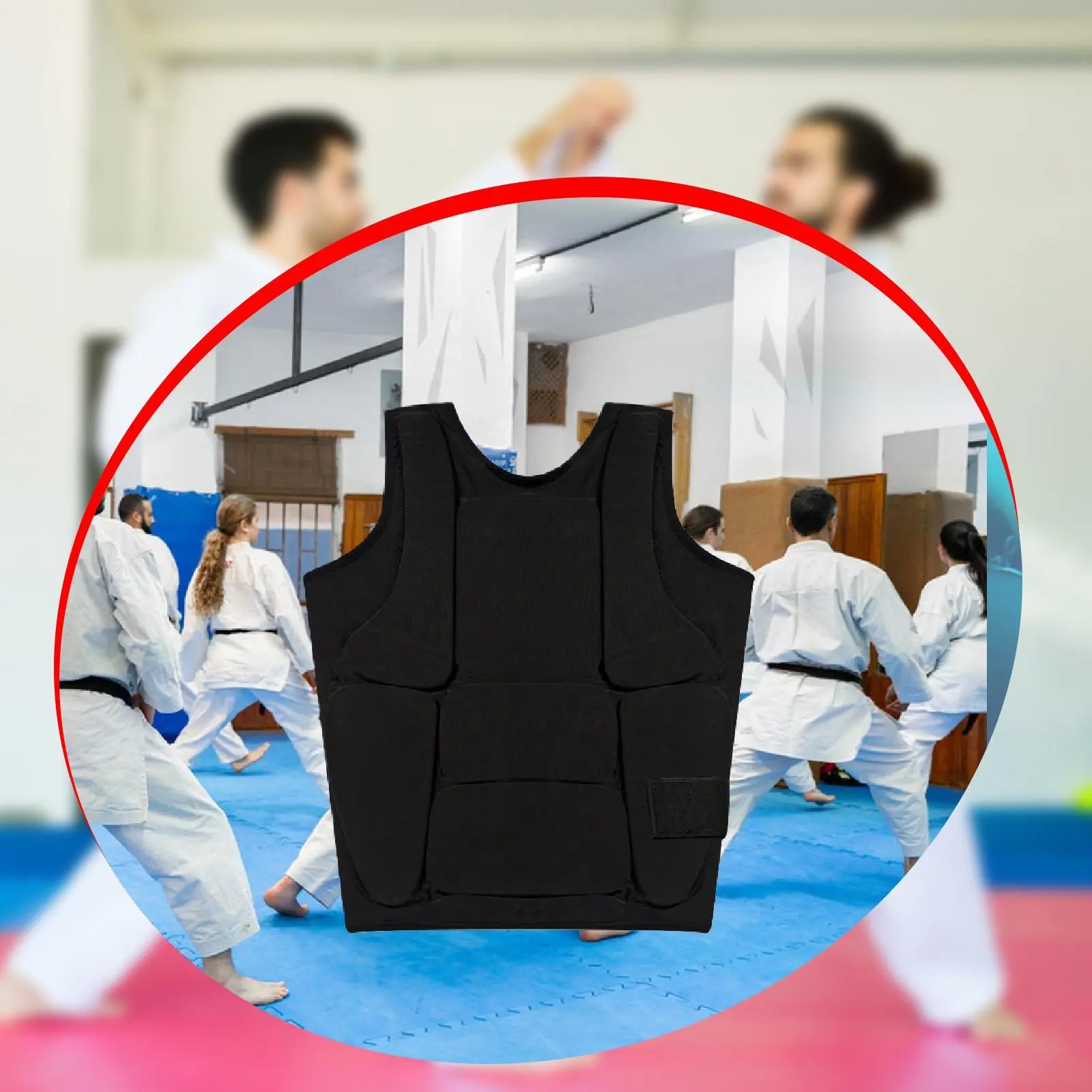 Karate Chest Guard Professional Breathable Wear Resistant Adjustable Rib for Boxing Sanda Kickboxing Sparring Mma