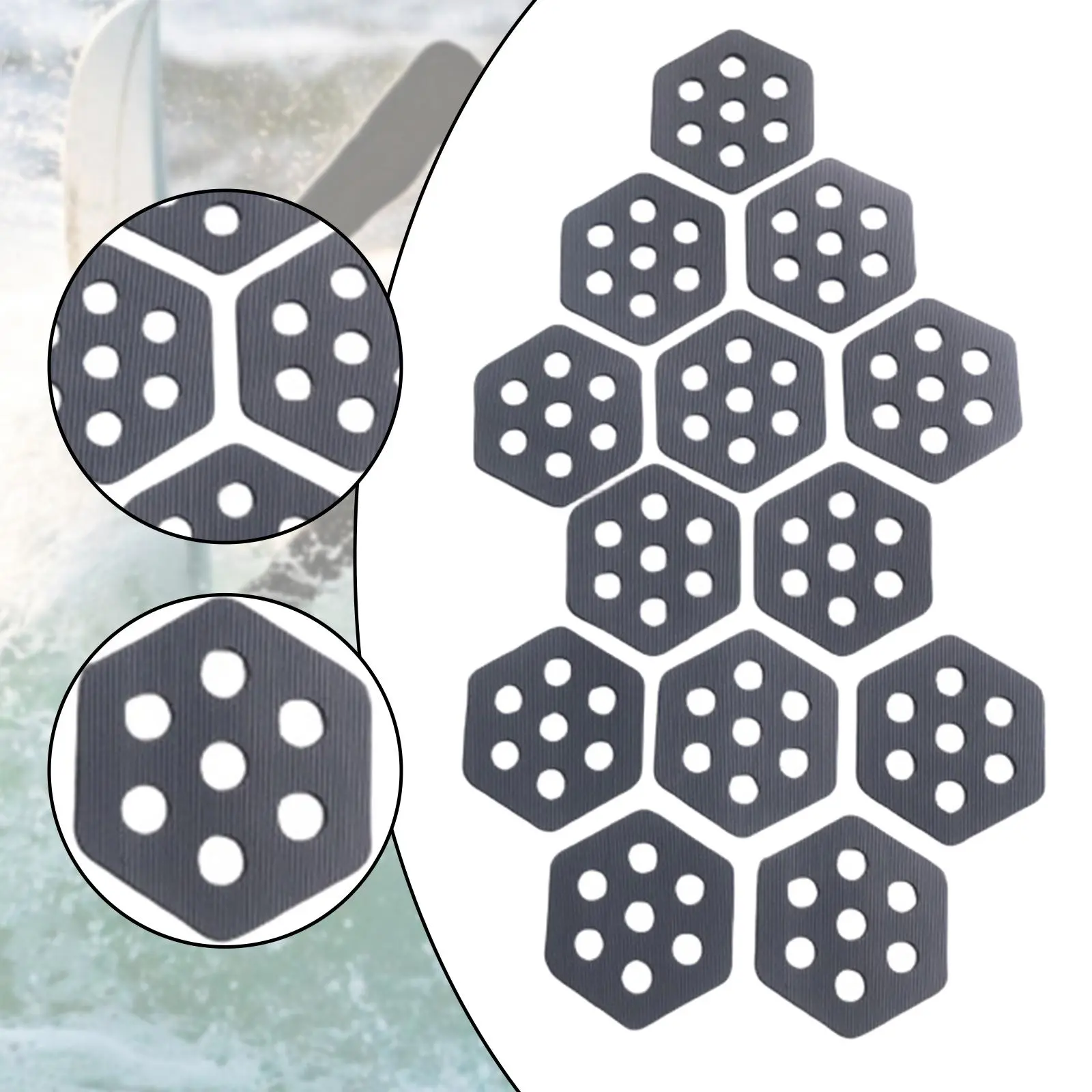 12x Surfboard Traction Pads Deck Pads for Surf Boards Kiteboards Skimboard