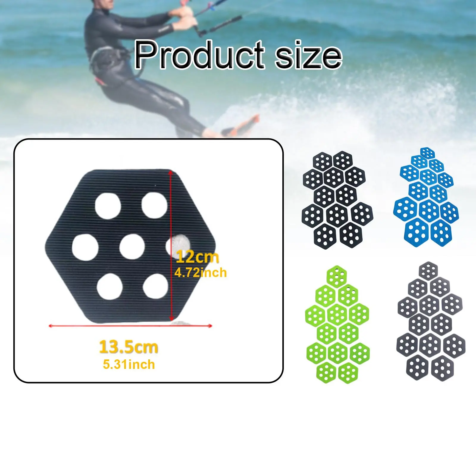 12x Surfboard Traction Pads Deck Pads for Surf Boards Kiteboards Skimboard