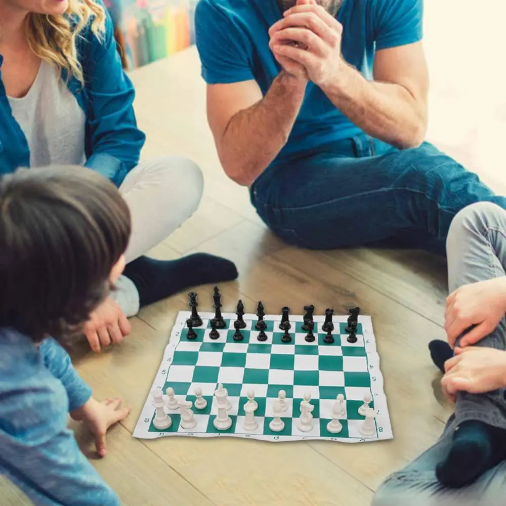 Portable Chess Set 45x9cm International Chess Tournament Chees Pieces Easy Carrying Educational Toys for Kids Adults Party