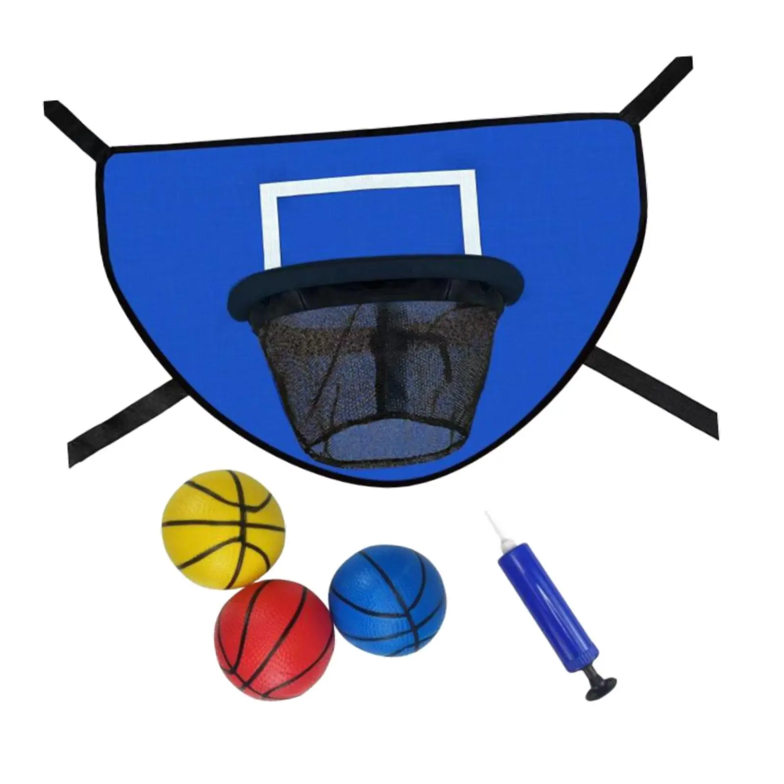 Trampoline Basketball Stand Kit for Children and Adults Indoor Trampoline Basketball Stand with Air Pump and Mini Ball ﻿