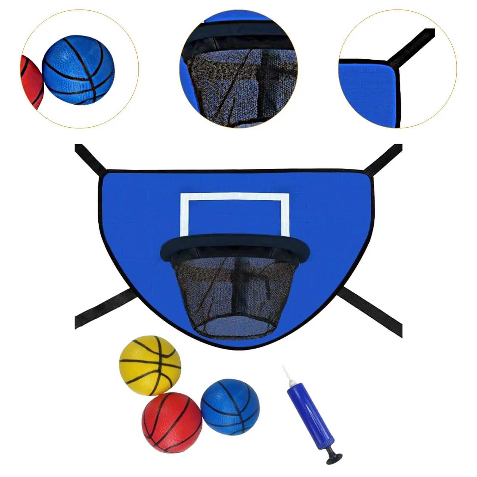 Trampoline Basketball Stand Kit for Children and Adults Indoor Trampoline Basketball Stand with Air Pump and Mini Ball ﻿