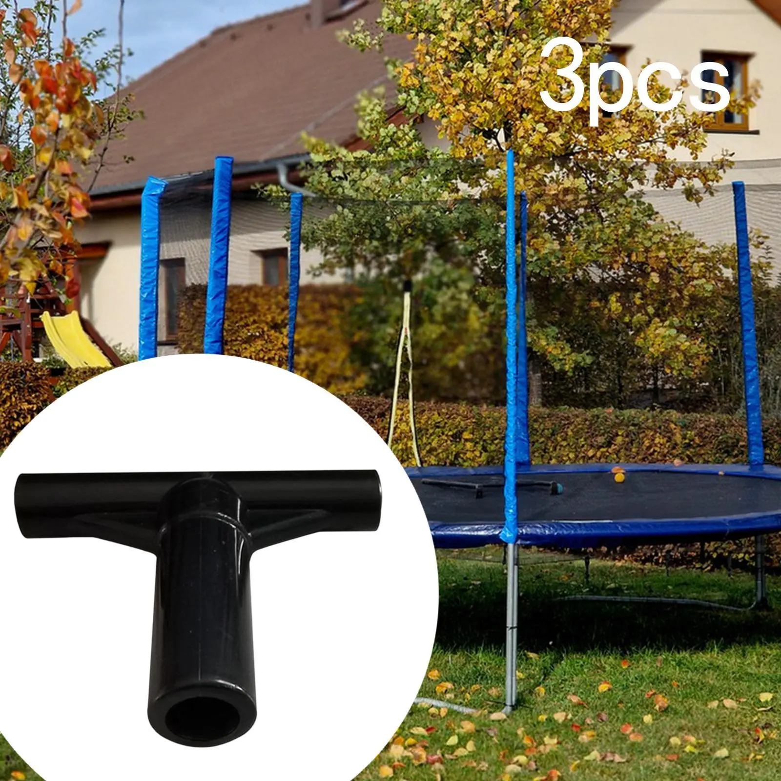 3 Pieces Trampoline Enclosure Pole End Caps Accessories Jumping Bed Pole