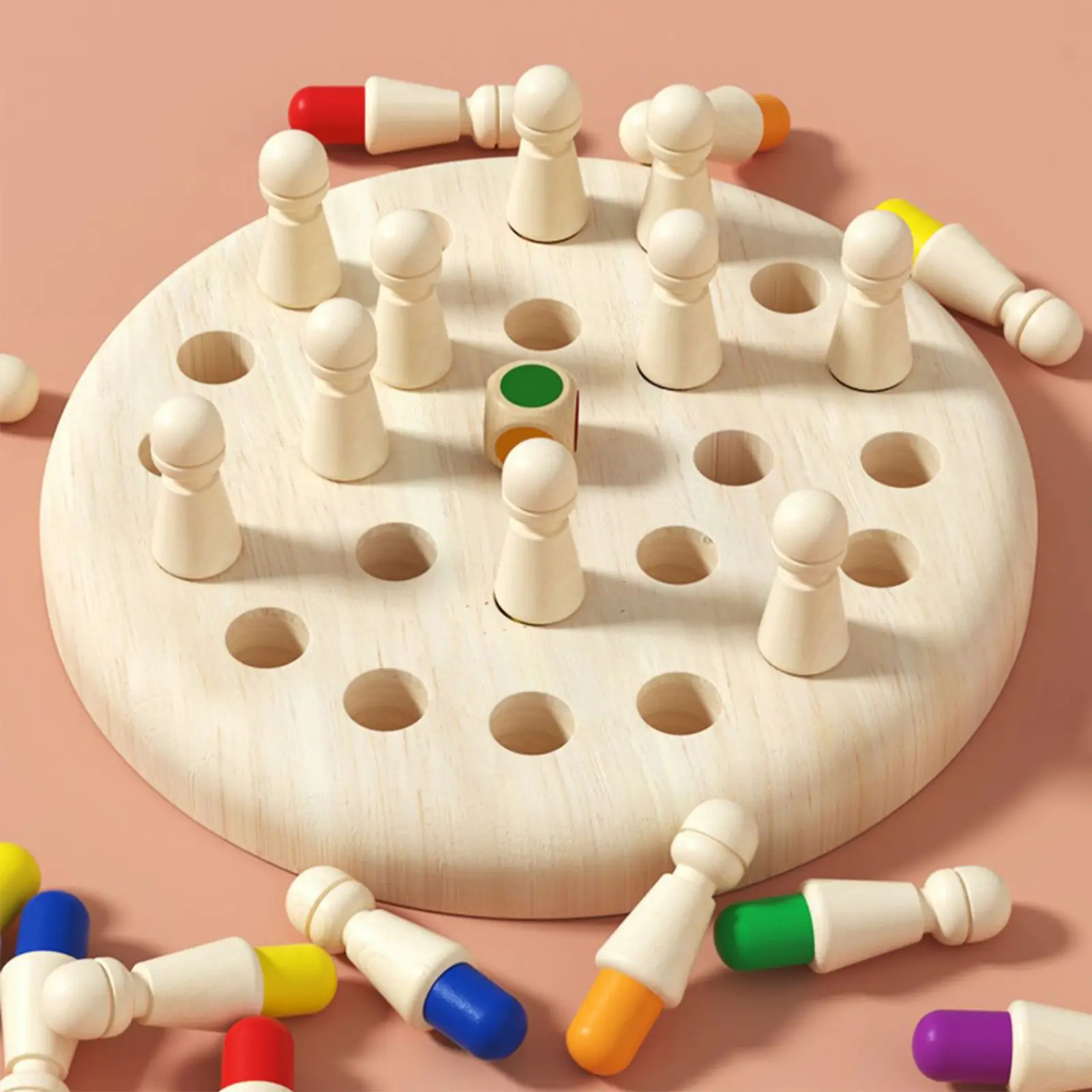 Wood Memory Matching Sticks Wooden Memory Matching Chess Game for Game Leisure Educational Color Cognitive Ability Toy Chess Toy