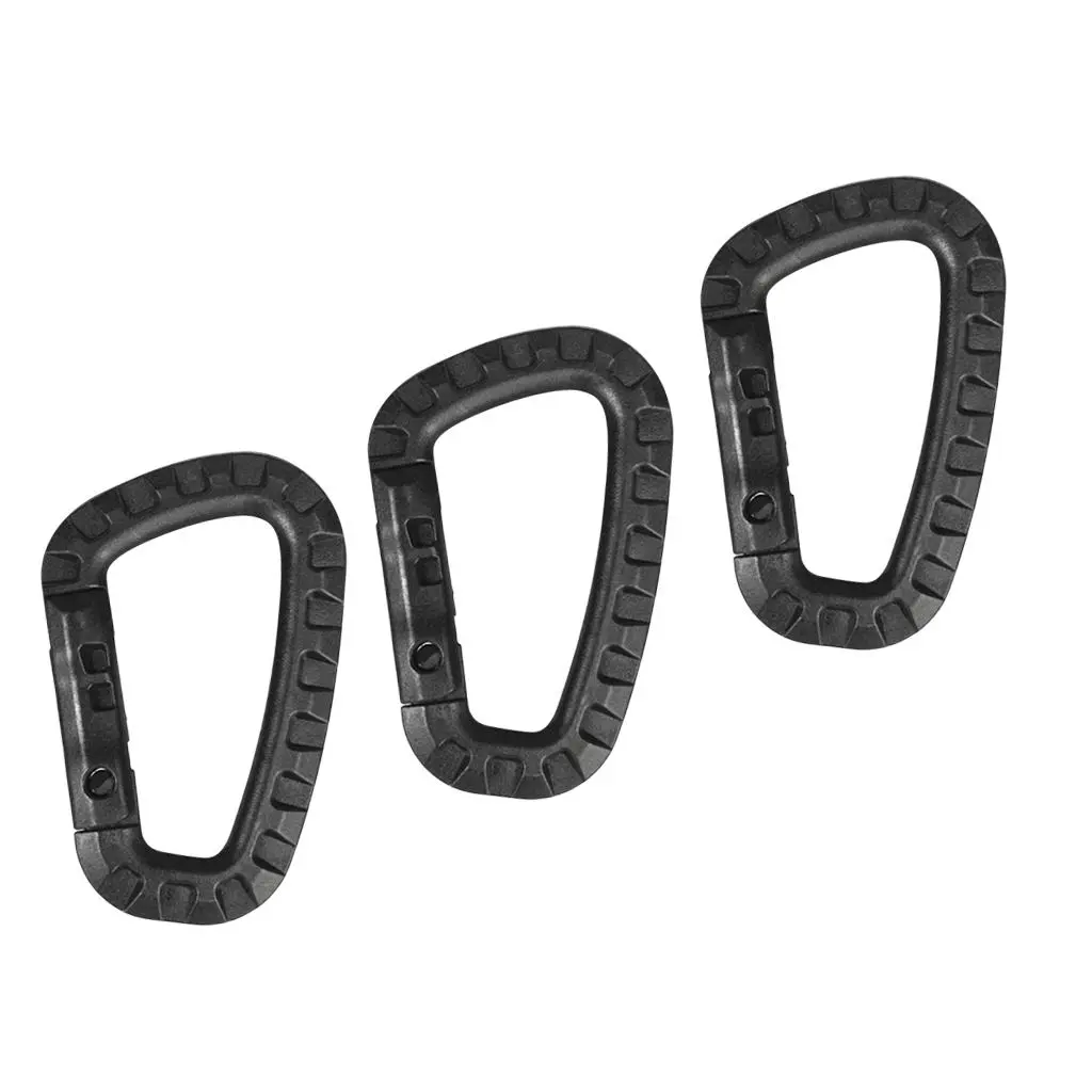 3pcs Carabiner Clip Keychain Outdoor Camping Hanging Hook Plastic D Carabiner Clip Keychain Hanging Hook for Backpack Outdoors