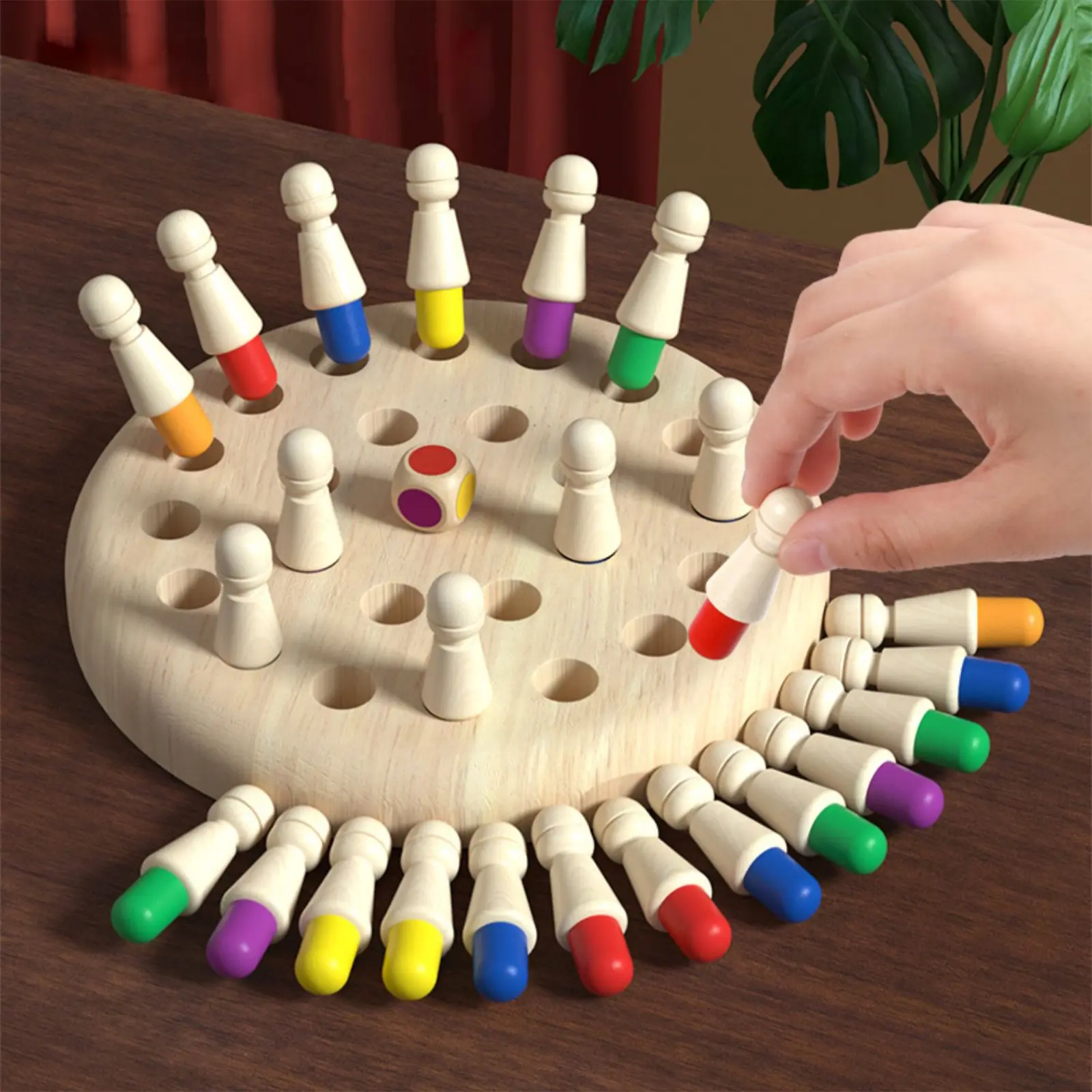 Wood Memory Matching Sticks Wooden Memory Matching Chess Game for Game Leisure Educational Color Cognitive Ability Toy Chess Toy