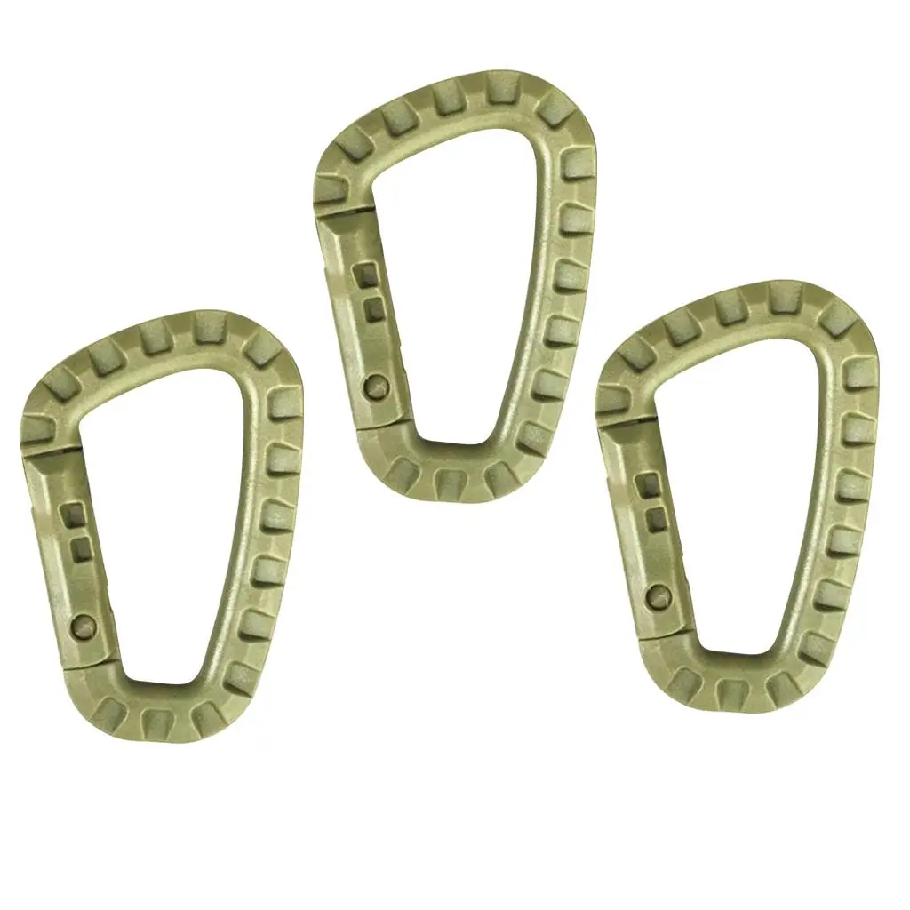3pcs Carabiner Clip Keychain Outdoor Camping Hanging Hook Plastic D Carabiner Clip Keychain Hanging Hook for Backpack Outdoors