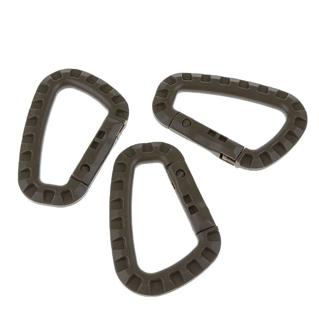 3pcs Carabiner Clip Keychain Outdoor Camping Hanging Hook Plastic D Carabiner Clip Keychain Hanging Hook for Backpack Outdoors
