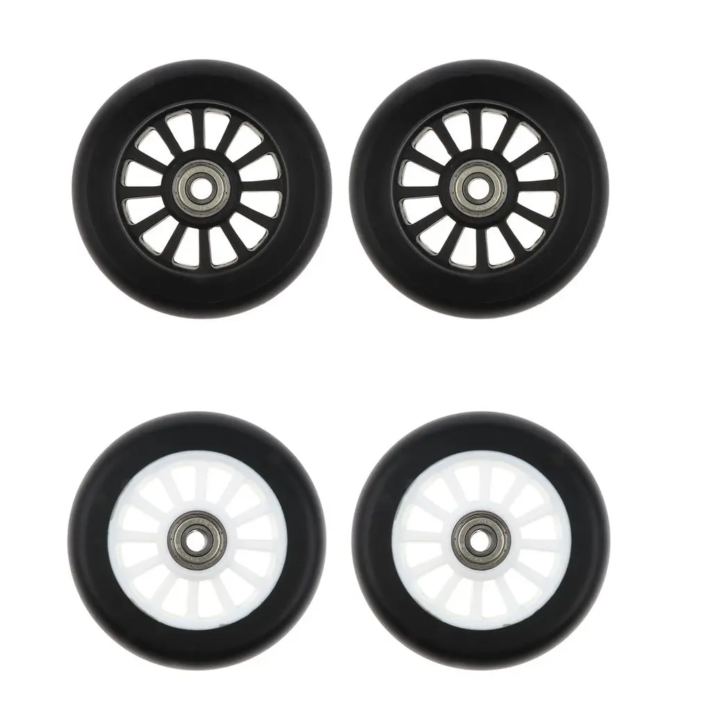 1 pair PU 100mm roller wheels for speed skates, trolley, outdoor skating