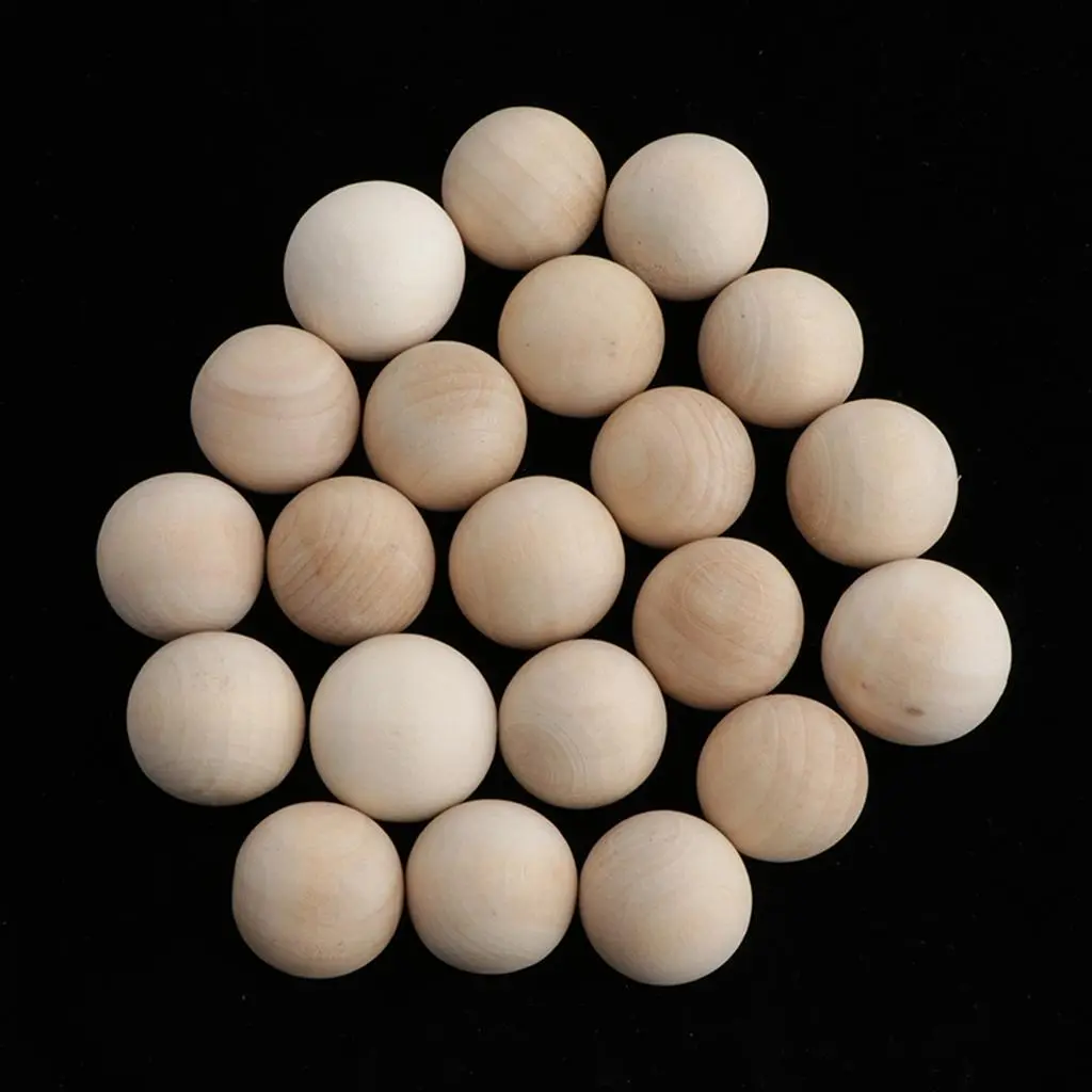 10pcs Natural Hardwood Balls 3cm Dia.- Unfinished Natural Wooden Balls for Crafts, Architectural , DIY Projects, Toys Making