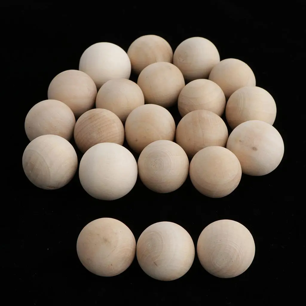 10pcs Natural Hardwood Balls 3cm Dia.- Unfinished Natural Wooden Balls for Crafts, Architectural , DIY Projects, Toys Making