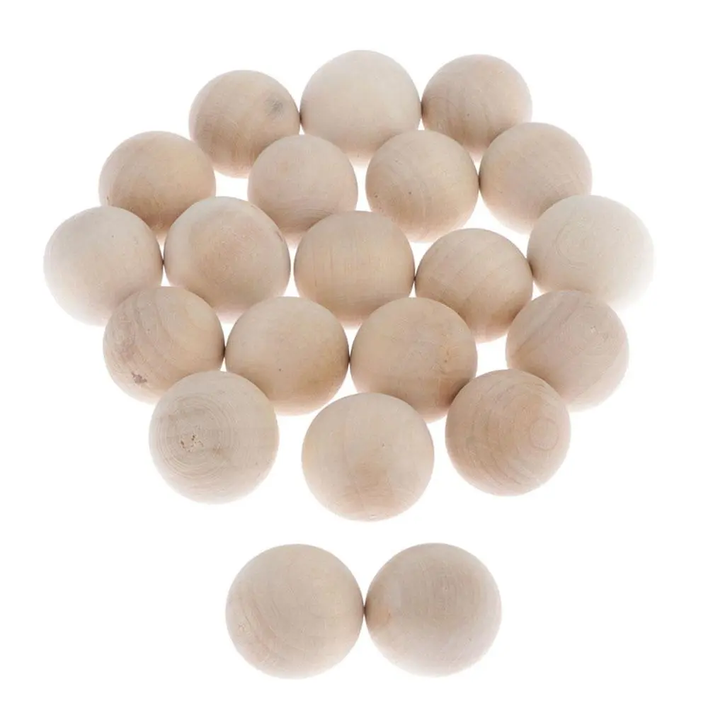 10pcs Natural Hardwood Balls 3cm Dia.- Unfinished Natural Wooden Balls for Crafts, Architectural , DIY Projects, Toys Making