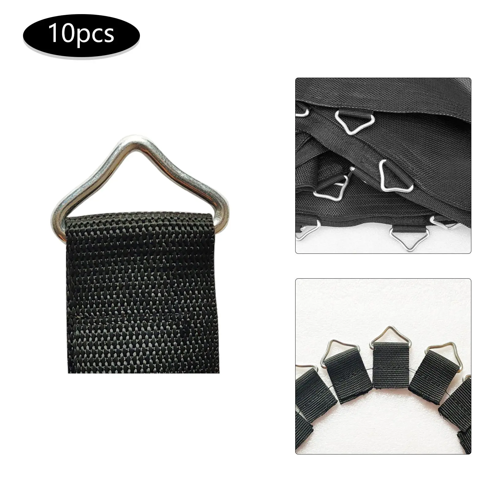 10Pcs Triangle Buckle Accessories Spring Buckles Repair Kit with Strap Triangle
